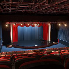 Theater Interior Red Chairs 3D model